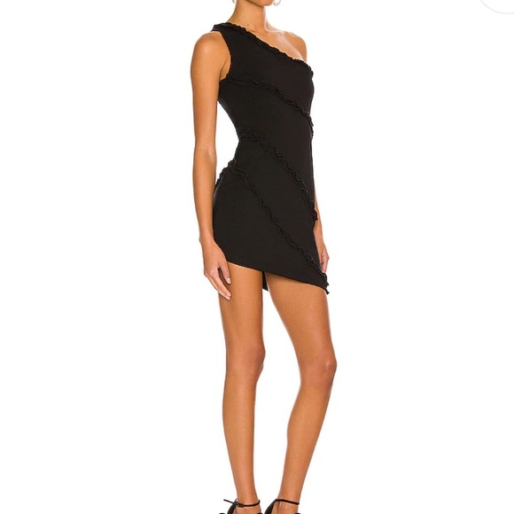 NWT | REVOLVE | MORE TO COME | Camila One Shoulder Dress in Black | Size M - Picture 2 of 10